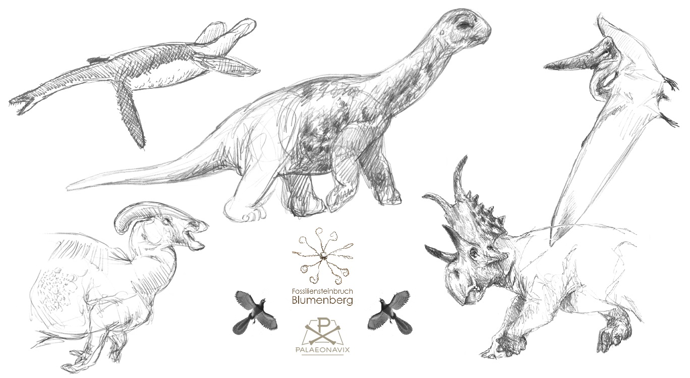 Live PalaeoArt Freddi Spindler sketches Livezeichnen